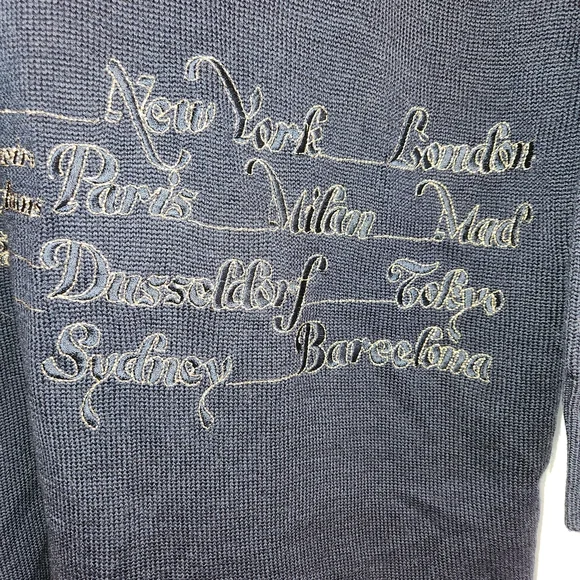 Vintage Stephanie by Suzelle Navy Wool Blend Dress Size M Destinations Details - Picture 6 of 12